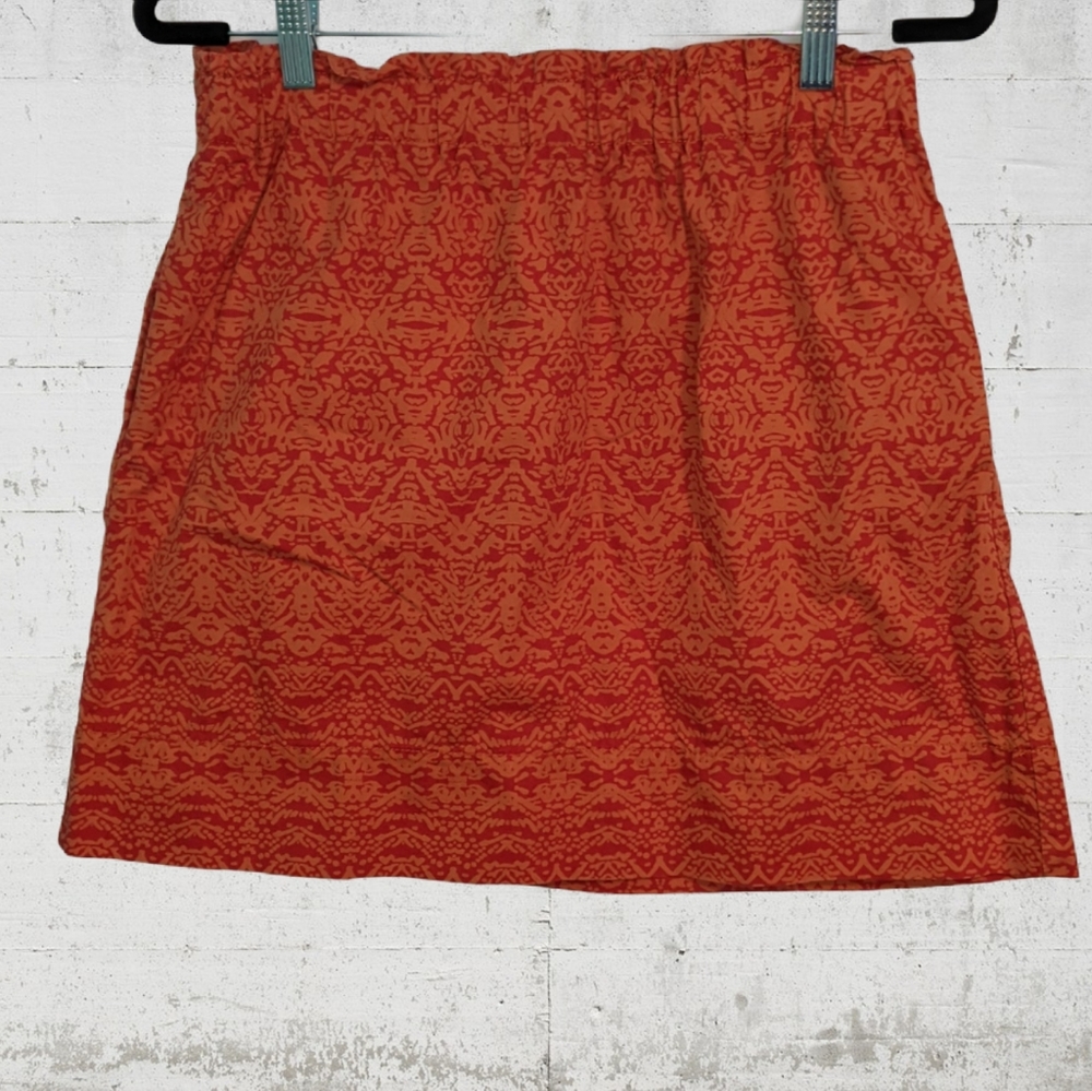 Joe Fresh Mini Skirt Orange Abstract Print Pockets - Picture 1 of 5